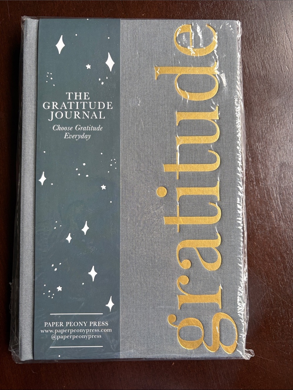 Paper Source Gray Gratitude Journal with Gold Lettering